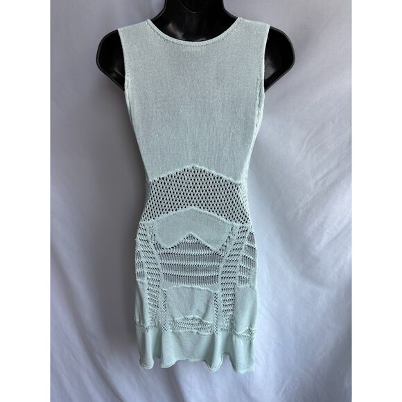 Tereza Santos Mint Green Knit Dress Size S Designer Brazil Party Beach Festival - Picture 5 of 11